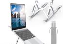 GRIFEMA GB1054 Support Ordinateur Portable Réglable, Support PC Pliable en Aluminium 6 Niveaux de Hauteur, Compatible MacBook Air/Pro, Dell 10-17,3 Pouces, Léger et Stable -Argent – Le détail qui change tout au quotidien