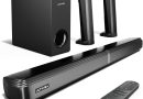 ULTIMEA 4.1 Barres de Son pour TV, Barre de Son TV avec Subwoofer Réglables, 2-en-1 Barre de Son Détachable, Soundbar Bluetooth 5.3, 3 Modes d&rsquo;EQ, Arc/Optique/Aux, Montage Mural, Série Apollo S50 – Le détail qui change tout au quotidien
