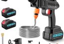 Nettoyeur Haute Pression sans Fil 100 Bar 270 L/H | Pistolet Portable avec 2 Batteries de 3000 mAh | Pistolet de Lavage Mobile 6 en 1 Buse Réglable 5m pour Voiture Sol – Le détail qui change tout au quotidien