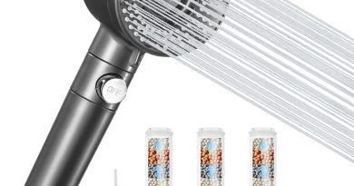 Pommeau de douche avec Filtre Economie Deau, Douchette Douche avec 5 Types de Jets, Pommeau Douche Anti Calcaire avec 3 Filtre, Gris – Le détail qui change tout au quotidien