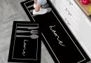 Lot de 2 tapis de cuisine antidérapants, lavables, pour couloir, salle à manger, entrée, 43 x 75 cm + 43 x 150 cm – Le détail qui change tout au quotidien