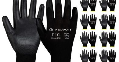 Velway Gants de Travail 12 Paires – Gants Resistant aux Abrasion – Revêtement en Polyester PU – Polyvalent Gants de Jardinage – Pour Mecanique Industrielle Logistique Assemblage – Noir Taille 8 – Le détail qui change tout au quotidien