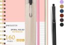 Carnet de Notes avec Stylo, Cahier Spirale A5 Ligné 160 Pages / 80 Feuilles, Couverture Rigide en Cuir, Journal avec Stylo et Porte-stylo, Carnet Bloc-notes, 14.5 x 21 cm, 80 g/m² – Rose – Le détail qui change tout au quotidien