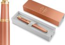 Parker IM Writing Rituals Stylo plume | Orange exaltant avec dégradé | Finitions or | Plume fine | Encre bleue | Coffret cadeau – Le détail qui change tout au quotidien