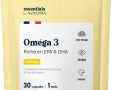 Omega 3 Huile de Poisson 1000mg, Pure et Concentrée, Oméga 3 EPA DHA, Santé du Coeur & Vision, Cure de 1 mois, Fabriqué en France, Essentials by Novoma – Le détail qui change tout au quotidien