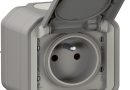 LEGRAND – Prise Etanche IP55 avec Terre Plexo – Prise 2P+T 16A Complète avec Volet – Pour Pose en Apparent – Gris – Le détail qui change tout au quotidien