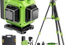 Niveau Laser Chantier Autonivelant 360° x 4, Lazer Niveaux 4D 16 Lignes Laser, Autonivellement et Mode Pulsé Extérieur, 2 x Batterie, Nivellement Automatique, Support Rotatif, Télécommande, Trepied – Le détail qui change tout au quotidien