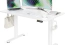 Claiks Bureau Électrique Debout Réglable en Hauteur 120 x 60 cm avec Gestion des Câbles et Fonction Mémoire et Protection Contre Les Collisions, Bureau Assis Debout, Blanc – Le détail qui change tout au quotidien