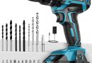 Perceuse Visseuse Sans Fil 21V, Visseuse Devisseuse avec Batteries 2.0Ah, 42N.m Percussion, 25+3 Réglages de Couple, 24 Accessoires, 2 Vitesses, LED, pour Projet de Bricolage – Le détail qui change tout au quotidien