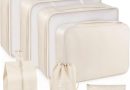 7 Pièces Organiseurs de Bagage pour Voyage, Organisateur Valise Packing Cubes, Voyage Imperméable Set, pour Vêtements Sous-vêtements, Chaussures et Cosmétiques(Beige) – Le détail qui change tout au quotidien