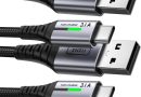 INIU Cable USB C Charge Rapide 3,1A, [2m+2m+0,5m/Lot de 3] Câble USB vers USB C, Nylon Chargeur Cable Type C USB A Cordon USBC pour Samsung Galaxy S21 S20 A34 iPhone 15 Pro Google Pixel 7 Xiaomi PS5. – Le détail qui change tout au quotidien