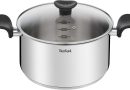 Tefal Faitout 24 cm (5 L) + couvercle verre, Induction, Acier inoxydable haute qualité, Garantie 10 ans, Livre recette, Primary E3084604 – Le détail qui change tout au quotidien