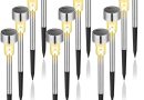 GIGALUMI Lampe Solaire Extérieur, Lampe Solaire Extérieur Jardin,Étanche Lumière Solaire Extérieur pour Terrasse, Pelouse, Jardin, Allée, Chemins, Acier Inoxydable,Lot de 12,Blanc Chaud – Le détail qui change tout au quotidien