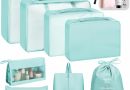 Organisateur Valise Lot de 9, Rangement Valise, Organisateur de Voyage, Packing Cubes, Organiseurs de Bagage pour Sous-vêtement, Cosmétique, Chaussure,Bleu – Le détail qui change tout au quotidien