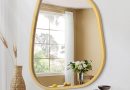 Miroir asymétrique mural, cadre ovale irrégulier en bois, moderne et unique, miroir décoratif mural, salle de bain, salon, chambre à coucher, entrée, couloir, artistique, petit – Le détail qui change tout au quotidien