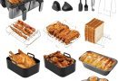 19 Pcs Accessoires Air Fryer Ninja 7,6-9,5L, Dual Air Fryer Accessoires Moule Silicone Accessoire de Friteuse à Air Chaud Accessoires Plat pour Friteuses à Air Ninja AF400EU, AF300EU, AF500EU – Le détail qui change tout au quotidien