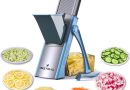 ONCE FOR ALL Mandoline de Cuisine Manuelle Multifonction Tous Coupe Légumes Lame en acier inoxydable, Julienne, Cubes, Fcoupe Patate Frite carotte, tomate (Bleu ciel) – Le détail qui change tout au quotidien