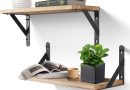 Étagère Murale, Uten Lot de 2 Etagere Murale en Bois Design Moderne, Longueur 42cm, Rustiques pour Cuisine, Salle de Bain, Salon, Bureau, Brun Clair – Le détail qui change tout au quotidien