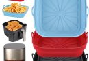 Alyvisun Moule Silicone Air Fryer, 3 Pièces Moule Panier Friteuse à Air Chaud Réutilisable Airfryer Plat Carré Pliable Doublure Liners pour Friteuse Air, Micro-ondes, Four (Rouge+Noir+Bleu Ciel) – Le détail qui change tout au quotidien