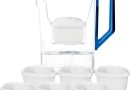 Wessper Carafe Filtrante avec Filtre, Carafe pour porte de réfrigérateur 2,7 L, Cartridges avec Charbon Actif et Résine échangeuse d&rsquo;ions, Pitcher set set de 6 Filtres – Bleu – Le détail qui change tout au quotidien