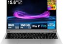2025 Ordinateur Portable 15.6 Pouces Celeron N5095 Win11 Pro 8Go RAM 256Go SSD Extension1To 5G WiFi 1920×1080 FHD PC Portable avec Souris sans Fil qwerty Clavier avec AZERTY Membrane du Clavie-Silver – Le détail qui change tout au quotidien