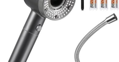 Pommeau de Duche Haute Pression, Pommeau de Duche Economie Deau avec Tuyau Douche 1.5M, Anti Calcaire Douchette avec Filtre avec 5 Modes de Jet – Le détail qui change tout au quotidien