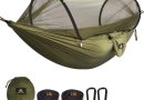 NATUREFUN Hamac de camping ultra-léger Hamac en filet anti-moustiques | Capacité de charge de 300 kg, nylon de parachute respirant à séchage rapide | 2 mousquetons haut de gamme, 2 x élingues en nylon – Le détail qui change tout au quotidien