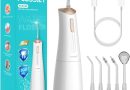 FlossJet Jet Dentaire Hydropulsuer Professionnel Irrigateur Oral de 300ML 5 Buses 4 Modes USB Chargé Étanche IPX7 Jet Dentaire de Voyage Hydropulseur Dentaire Sans Fil Portable Water Flosser(Blanc) – Le détail qui change tout au quotidien