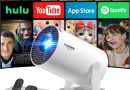 [Apps intégrées & 2025 Upgraded] Vidéoprojecteur avec WiFi 6 et Bluetooth 5.4 Mini Projecteur Supporte 4K 1080P Auto Keystone Rotation 180° Compatibile avec HDMI/TV Stick/Memory Stick/Laptop, Blanc – Le détail qui change tout au quotidien