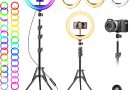 Ring Light avec Trépied Professionnel Selfie – 10&Prime; Anneau Lumineux 40 RVB Mode 13 Niveaux LED Lampe Trepied Telephone Grand Red Light sur Pied Lumiere Photo pour Smartphone Video Eclairage – Le détail qui change tout au quotidien