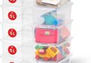 Iris Ohyama, Petite Boite de Rangement Multi-Usages, 5L, Lot de 10, Transparent, Fermeture Facile, Empilable, en Plastique Transparent, pour Vêtement,Etagères, Jouet, Papeterie, Chaussures, CNL-5 – Le détail qui change tout au quotidien