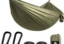 NATUREFUN Hamac Ultra-léger de Voyage Camping | 300 kg Capacité de Charge,(275 x 140 cm) Nylon à Parachute| 2 x Mousquetons de qualités, 2 x Sangles de Nylon| pour Jardin d&rsquo;interieur/extérieur – Le détail qui change tout au quotidien
