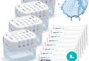 Aquafloow 4x Déshumidificateurs + 8x Granulés dans un sachet de recharge de 280 g, Sachets de recharge pour déshumidificateur, Packs de recharge | Empêche la moisissure, odeurs désagréables – Le détail qui change tout au quotidien