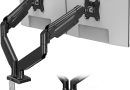 BONTEC Support Ecran PC 2 Ecran Articulé à Ressort à Gaz, Bras Écran PC Double Compatible Moniteurs 13-32 Pouces, Capacité 3-9kg, Rotation 360°, Inclinaison ±90°, Pivotan±90°, VESA 75/100mm – Le détail qui change tout au quotidien