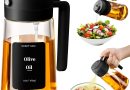 470 ML Spray Pour Huile et Distributeur d Huile, Huile d&rsquo;olive Distributeur verseur pour, Cuisine,Friteuse d&rsquo;air,Salade, Barbecue (Noir) – Le détail qui change tout au quotidien
