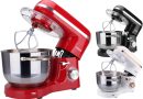 Arebos Robot Pâtissier Professionnel 1500W | Rouge | Robot de Cuisine Multifonction avec Fouet, Batteur, Crochet | Bol d&rsquo;Acier Inoxydable 6 Litres | 6 Vitesses | Fonction Pulse – Le détail qui change tout au quotidien
