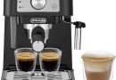 De&rsquo;Longhi Stilosa EC 260.BK – Machine à porte-filtre traditionnelle avec tambour, mousseur à lait professionnel pour poudre expresso ou ESE, réservoir d&rsquo;eau de 1 l, noir, 1100 W – Le détail qui change tout au quotidien