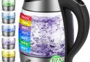 FOR ME Bouilloire Électrique en Verre 1.8L, Contrôle de la Température, Température Réglable à Partir de 40°C à 100°C, Éclairage LED 7 Couleurs, Fonction de Maintien au Chaud, Sans BPA – Le détail qui change tout au quotidien