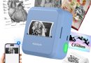 Mini Imprimante Thermique Portable, Mini Imprimante Etiquette Autocollante avec 1 Roule, Imprimante sans Encre Etiqueteuse Bluetooth pour Notes d&rsquo;Étude,Diagrammes Anatomiques (Bleu Souris) – Le détail qui change tout au quotidien