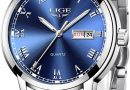 LIGE Montre Homme, Montres Bracelet Analogique à Quartz, Acier Inoxydable Etanche 3ATM, Fonction Calendrier, Aiguilles Lumineuses Affichage, Mode Assortissement Business Décontracté – Le détail qui change tout au quotidien