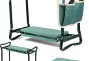 vounot® Banc de Jardinage Pliable 2 en 1 Tabouret Agenouilloir de Jardin avec Pochette de Rangement pour Outils Siège avec Coussin Doux en EVA pour Le Jardinage Extérieur Vert – Le détail qui change tout au quotidien