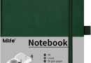 Mlife Carnet de Notes A5 Ligné, 192 Pages, Couverture Rigide Avec Bande de Fermeture Élastique et Poche Pliable- Cahier Journal en Cuir The Pro (vert) – Le détail qui change tout au quotidien