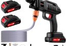 Nettoyeur Haute Pression Buse, 3000W 21V Nettoyeur Haute Pression sans Fil avec 2 Batteries, Nettoyeur Haut Pression Batterie avec Tuyau, Pot en Mousse, Adapté pour Nettoyer Les Voitures, Sols – Le détail qui change tout au quotidien