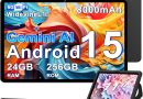 2026 Dernière Tablette 11 Pouces Android 15, Gemini AI tablette Widevine L1, 24Go RAM + 256Go ROM(TF 2To), Avec 5G WiFi Octa-Core 2.0GHz, 8000mAh, GPS, avec Noir EVA Étui de Protection Antichoc – Le détail qui change tout au quotidien