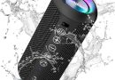 Ortizan Enceinte Portable Bluetooth 5.3 sans Fil avec Bass Puissantes, Étanche IPX7, Subwoofer à 360 Degrés, Autonomie 30 hrs, Double Appairage Stéréo, Lumière LED – Le détail qui change tout au quotidien
