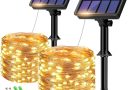Lot de 2 Guirlande Solaire Exterieur, Totale 16m 160LED Lumineuse Étanche, 8 Modes Décoration pour Jardin Terrasse Cour Noël Mariage Fête, Blanc Chaud – Le détail qui change tout au quotidien