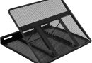 Amazon Basics Support d&rsquo;ordinateur portable réglable ergonomique et ventilé jusqu&rsquo;à 17.3 pouces, 33 x 28.7 x 18.5 cm, Noir – Le détail qui change tout au quotidien