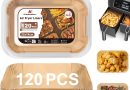 KitchenBoss Papier Cuisson Air Fryer: 120 Pièces Rectangulair Papier Sulfurisé pour Air Fryer, 22 x 14cm Papier Cuisson Reutilisable Airfryer Accessoires pour Ninja AF300EU AF400EU – Le détail qui change tout au quotidien