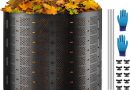 VEVOR Composteur de Jardin 1000 L Bac à Compost Extérieur Extensible en PEHD Diamètre 106,68 cm​​ Facile à Installer Grande Capacité pour Collecte des Feuilles Compostage Création Rapide Sol Fertile – Le détail qui change tout au quotidien