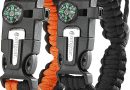 Bracelets de Survie en paracorde (Lot de 2) Allume-feu en silex et Acier, sifflet, Boussole, Longueur de Bracelet réglable pour Camping, Survie en Pleine Nature, kit d&rsquo;urgence – Le détail qui change tout au quotidien